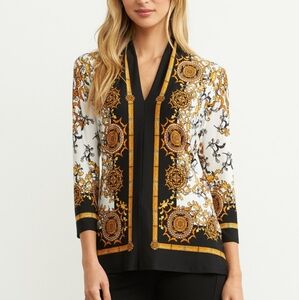 45B Joseph Ribkoff Stretchy Long Sleeve Top - Size 4